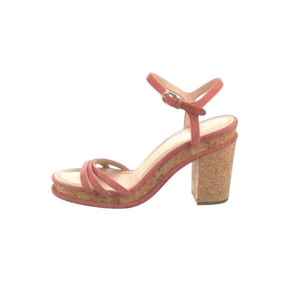 CHANEL Pink Suede Strappy Cork Platform Sandals Sz. 41 - Picture 2 of 10
